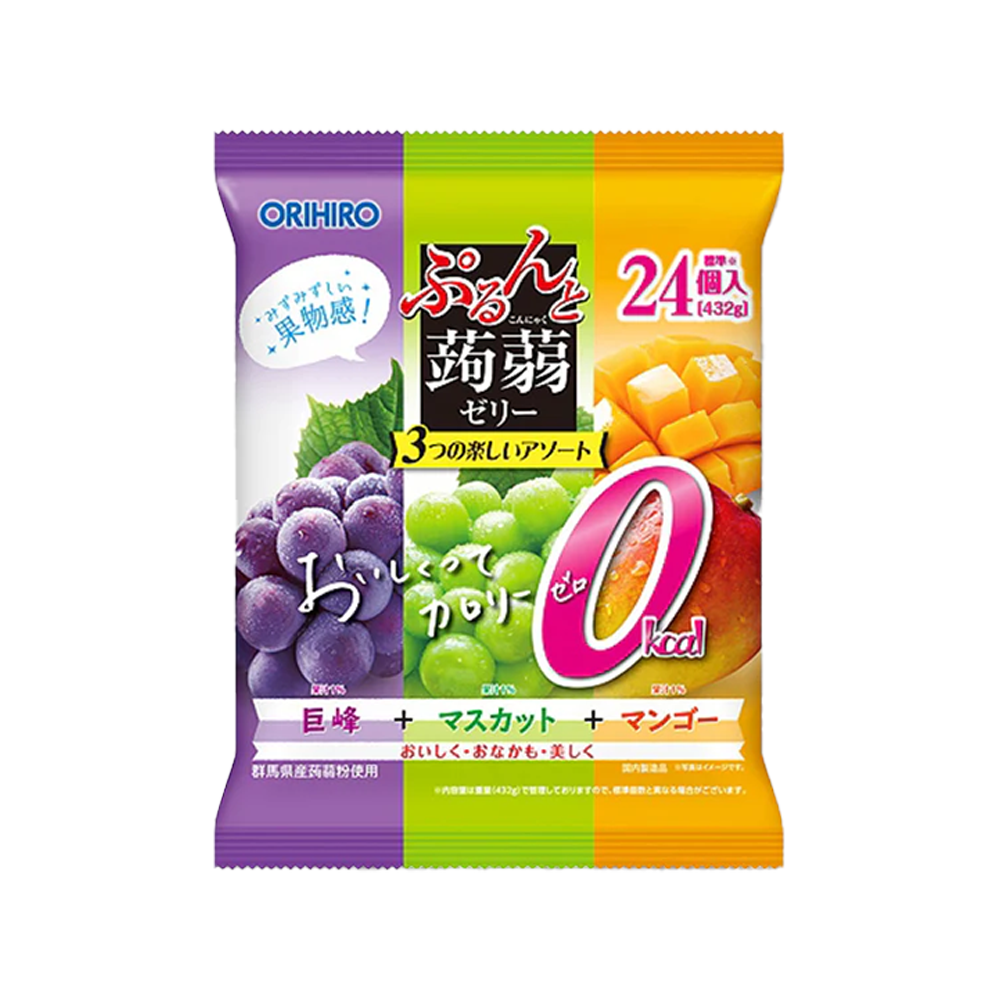오리히로 곤약젤리 파우치 대용량 제로 칼로리 거봉+머스캣+망고 (24개입)