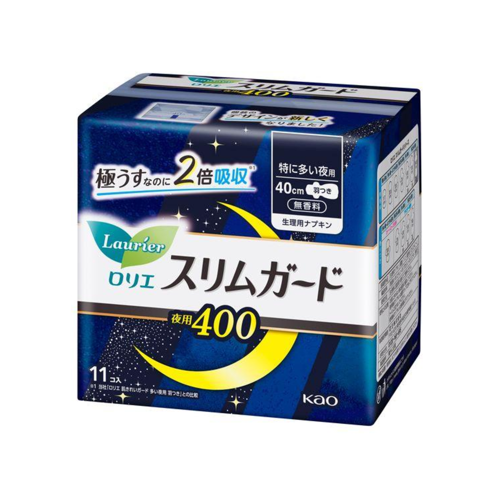 로리에 슬림 가드 날개형 40cm 오버나이트 생리대 11개입