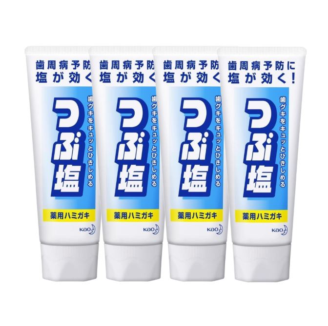 카오 쯔부시오 소금 약용 치약 180g 4개 세트